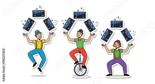 People balancing smartphones while performing acrobatics