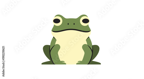 Cartoon frog illustration on white background isolated animal graphic design element wildlife concept