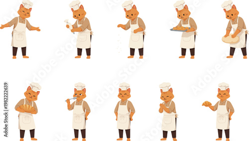 Ginger Cat Baker Character Cooking and Baking Pastry Collection