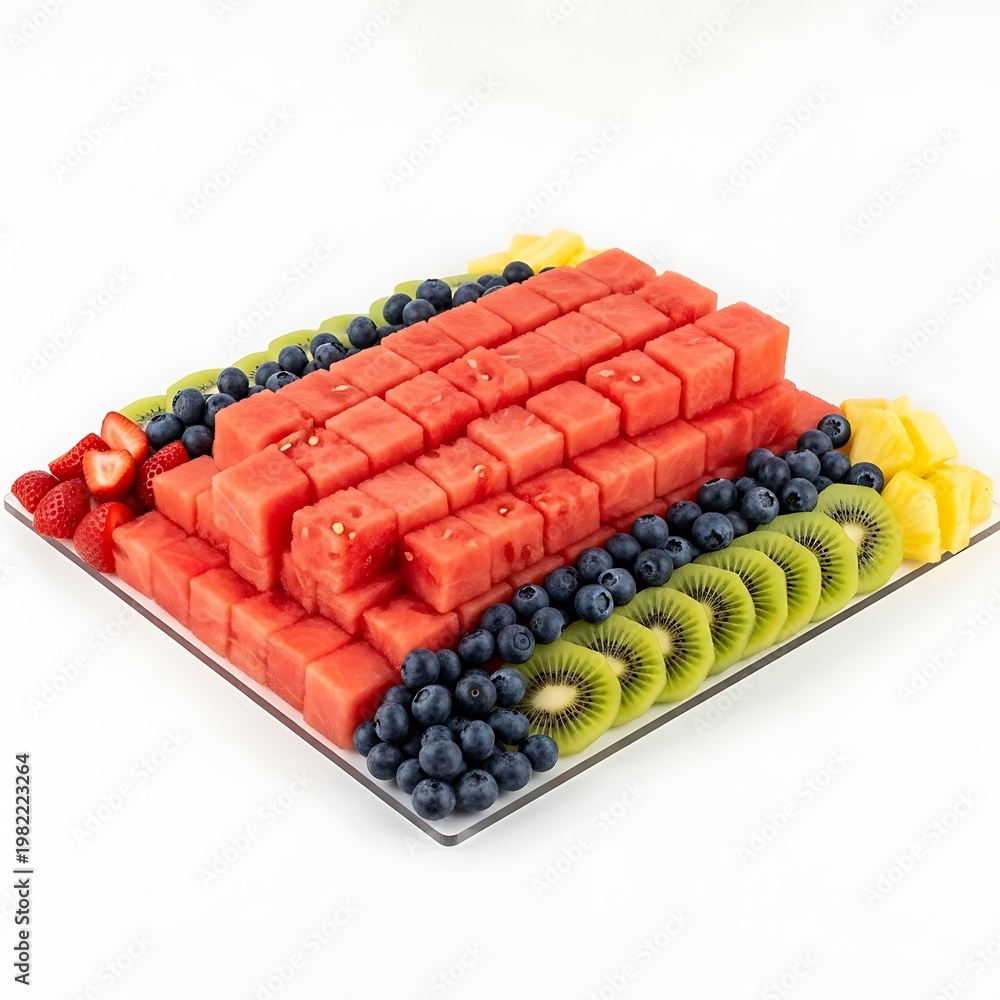 Naklejka premium A colorful arrangement of fresh fruit on a platter