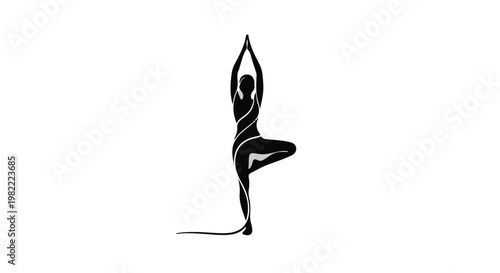 Yoga practitioner stands in a tree pose silhouette to represent mindfulness and physical health balance.