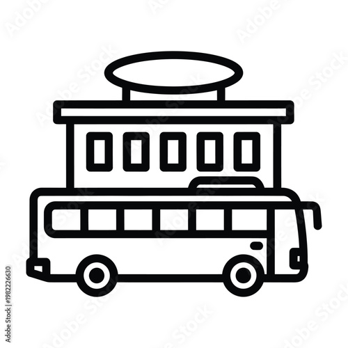 Bus with a building on top possibly symbolizing a mobile home or modular transport building transport architecture