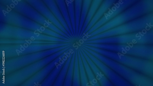 Abstract deep blue radial light streaks motion background.