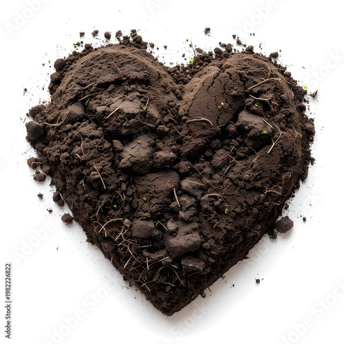 Heart-shaped Organic Dirt Garden Soil