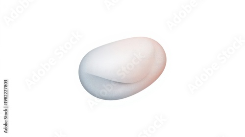 A sleek, modern, and minimalist white oval object with a subtle gradient effect