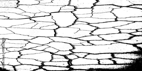  grunge texture of a cracked, weathered concrete wall in black and white monochrome. surface features intricate fracture patterns spreading organically across aged plaster.
