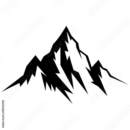 Foto Mountain icon silhouette vector,creative and modern design ideas,isolated on whi