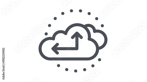 Photos Black vector icon illustration of cloud computing time and history