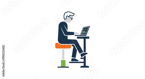 Man sitting with laptop computer.