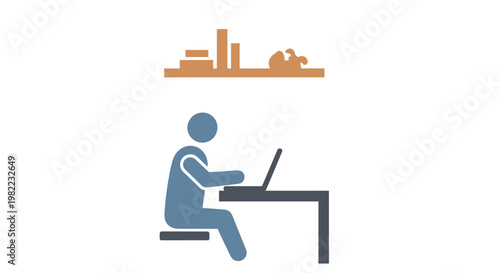 Person working on laptop at desk.