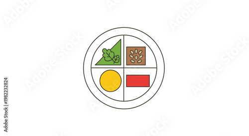 A plate divided into four sections.