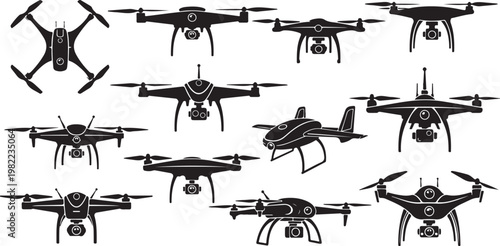 Black and white of various antique biplanes in flight formation airplane aircraft vintage des