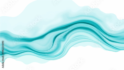 Vector A Fluid Abstract Design in Serene Turquoise Hues, Capturing Flow and Movement. 