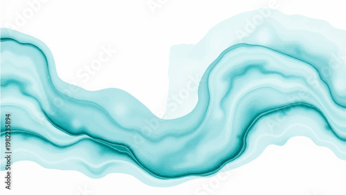 Vector Abstract watercolor artwork, evoking the fluidity and organic forms of nature, with a serene and refreshing color palette. 