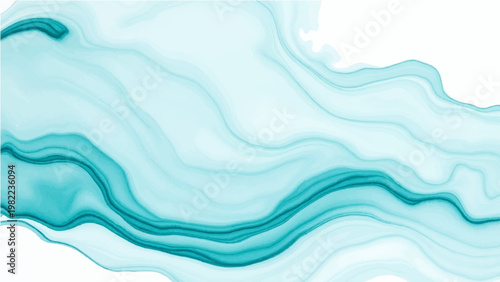 Vector An abstract teal fluid art painting. Captivating, serene and elegant painting that suggests the flow of water. This modern design will bring a unique touch to your project.