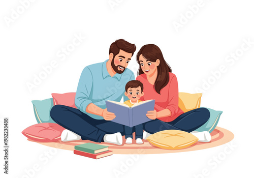 Family Reading Together Story Time.