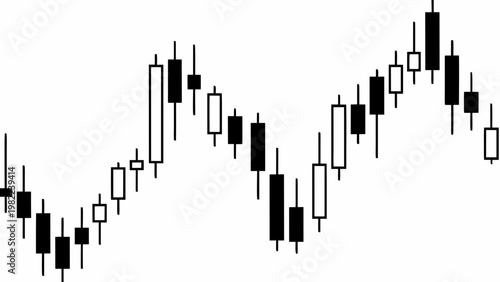 Candlestick chart displaying financial market data with fluctuating prices