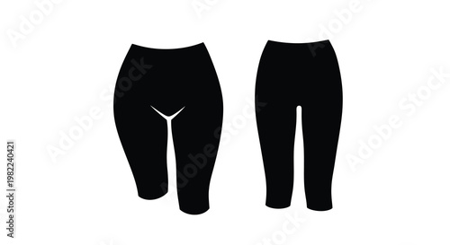 Two black silhouettes depict the lower torso and hips of female figures facing forward high quality