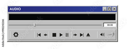 Canvas Print PNG Retro 90s Computer UI Elements Audio Player