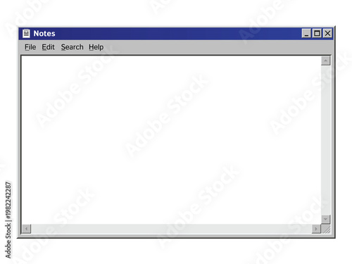 Foto PNG Retro 90s Computer Notes Window Vector User Interface