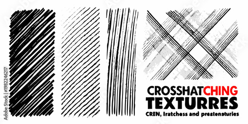 Variety of hand drawn line textures and crosshatching patterns displayed