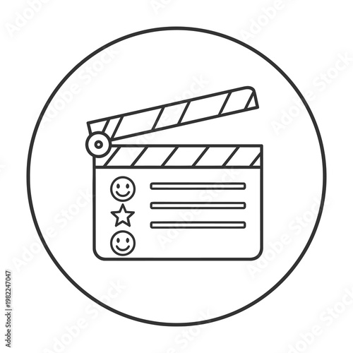 Clapperboard movie film production icon