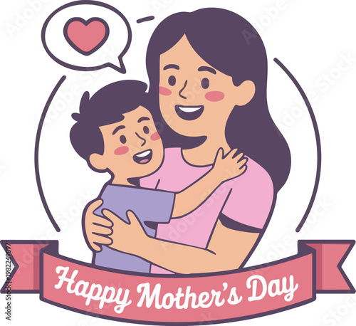 Happy Mother’s Day Vector Illustration for  poster, T-Shirt Design and Print-on-Demand