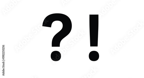 A stark image featuring a black question mark and exclamation point against a white backdrop
