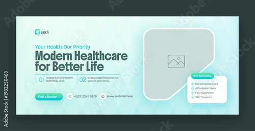 Medical healthcare facebook cover and web banner template
