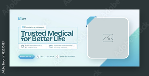 Medical healthcare facebook cover and web banner template
