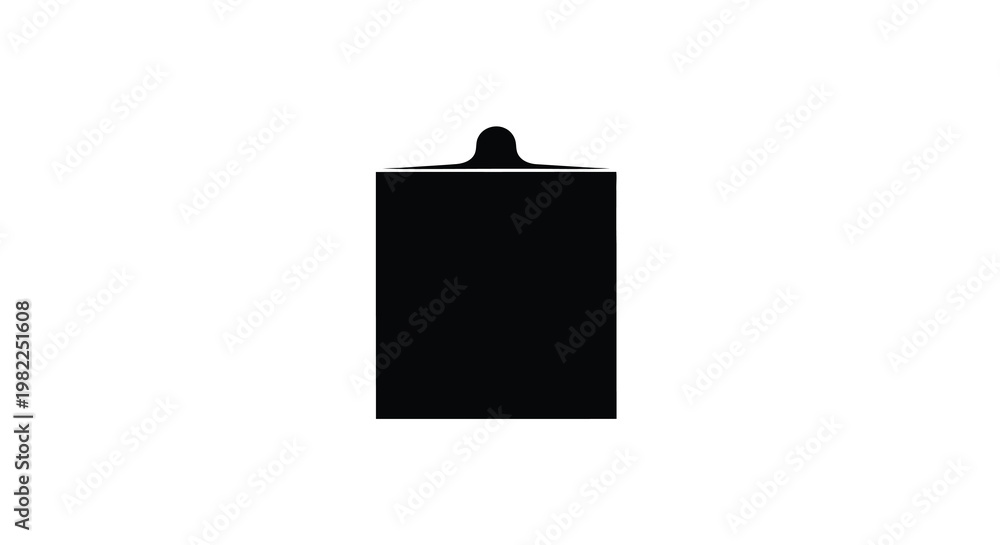 Fototapeta premium A minimalist depiction of a black rectangular container with a rounded top isolated on white