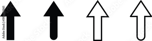 Four different styles of upward pointing arrow icons