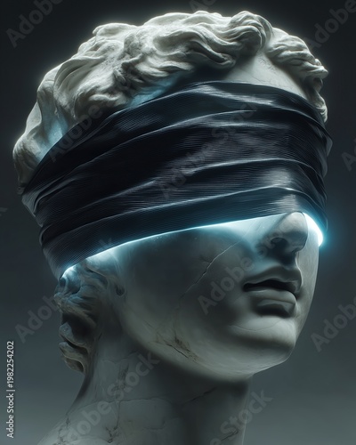 Futuristic antique sculpture for digital art and modern design assets