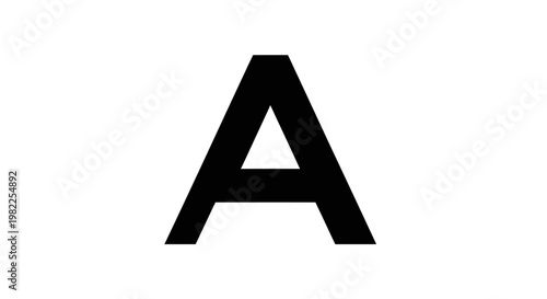 Free Download Bold black capital letter a isolated on white background for design - GFXLoad