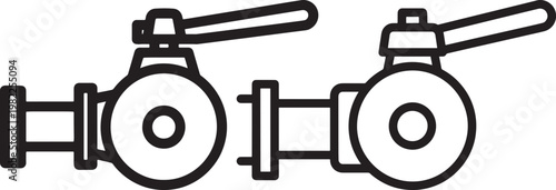 Pair of ball valves with levers for fluid control