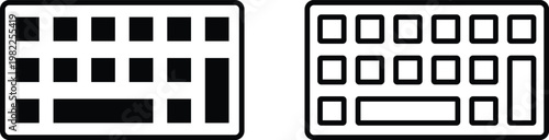 computer keyboard icon set in solid and outline styles