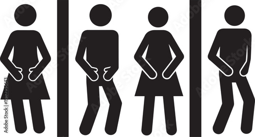Male and female restroom signs silhouette