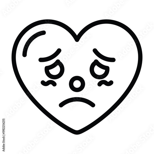 Sad heart emoji crying representing heartbreak or sadness depressed heartbreak disappointment melancholy negative