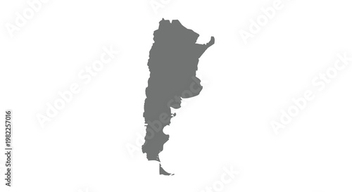 A stark silhouette depicts the geographical shape of argentina a south american nation high quality professional