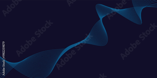 Abstract blue wave vector banner template. eps 10