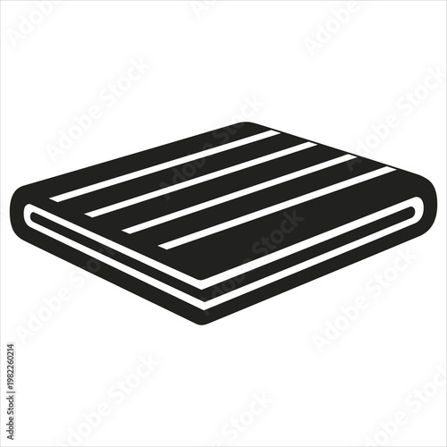 Towel or thin mattress icon is illustrated with a simple rectangular shape and parallel lines.