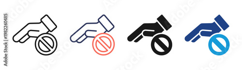 Claim Denial icon set multiple style collection