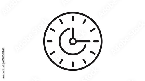 Free Download Minimalist black vector icon illustration of a clock face with hour markers and hands, symbolizing time management, deadlines, scheduling, and productivity in a clean, scalable graphic design. - GFXLoad