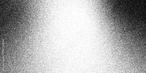 Retro spray grit and charcoal ink form abstract dot work design. Monochrome grain noise texture, grunge gradient, dirty distressed effect. Full page halftone texture background with fine details