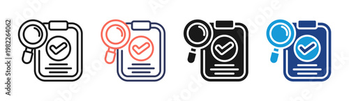 Verified Data icon set multiple style collection