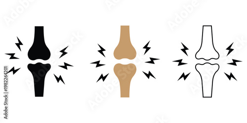 Orthopedic Bone Fracture and Knee Joint Pain Vector Illustration with Inflammation, Arthritis and Medical Injury Concept Icon