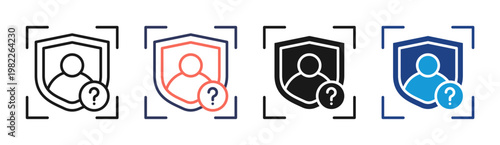 Identity Privacy icon set multiple style collection