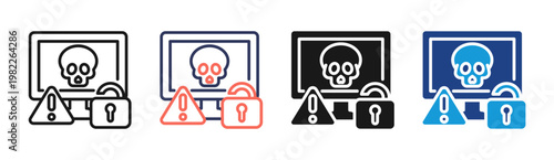Threat Detection icon set multiple style collection