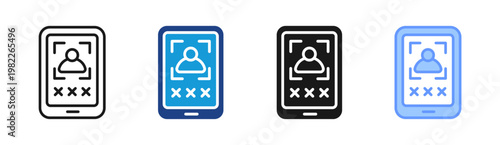 Mobile Verification icon set multiple style collection