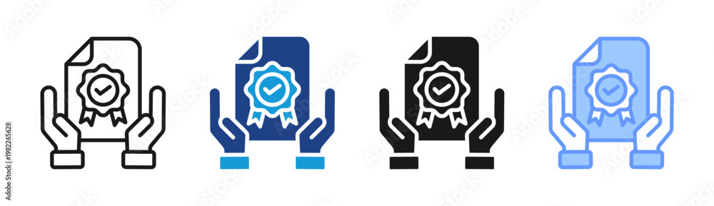 Obraz premium Certified Protection icon set multiple style collection